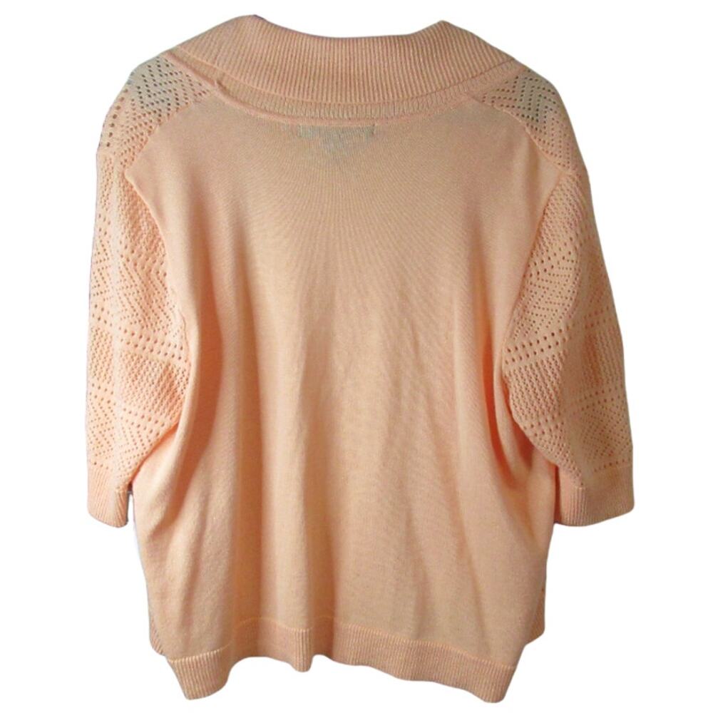 89th & Madison Peach 3/4 Sleeve Cardigan - Picture 2 of 3